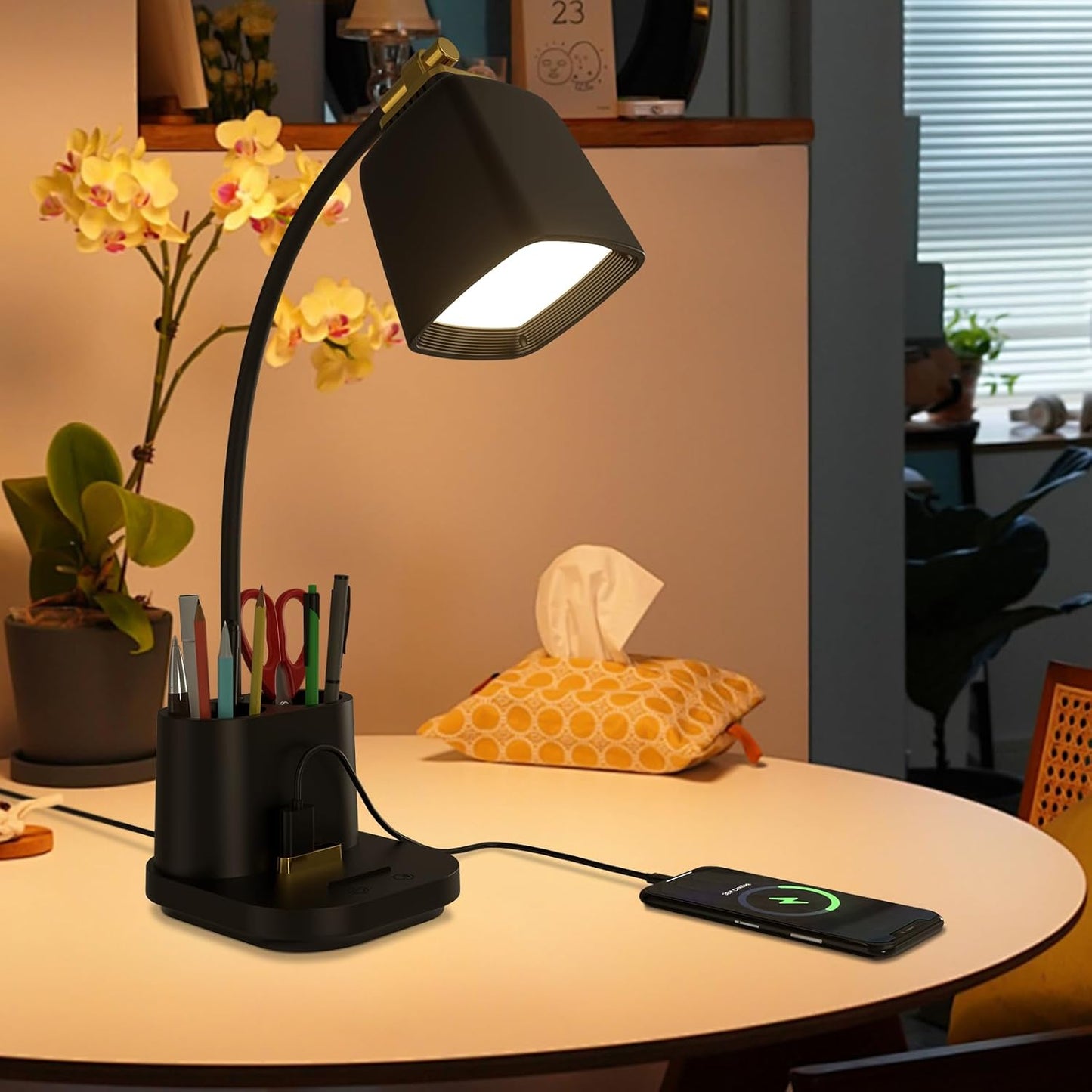 Touch Control Desk Lamp - USB Charging, Dimmable Light
