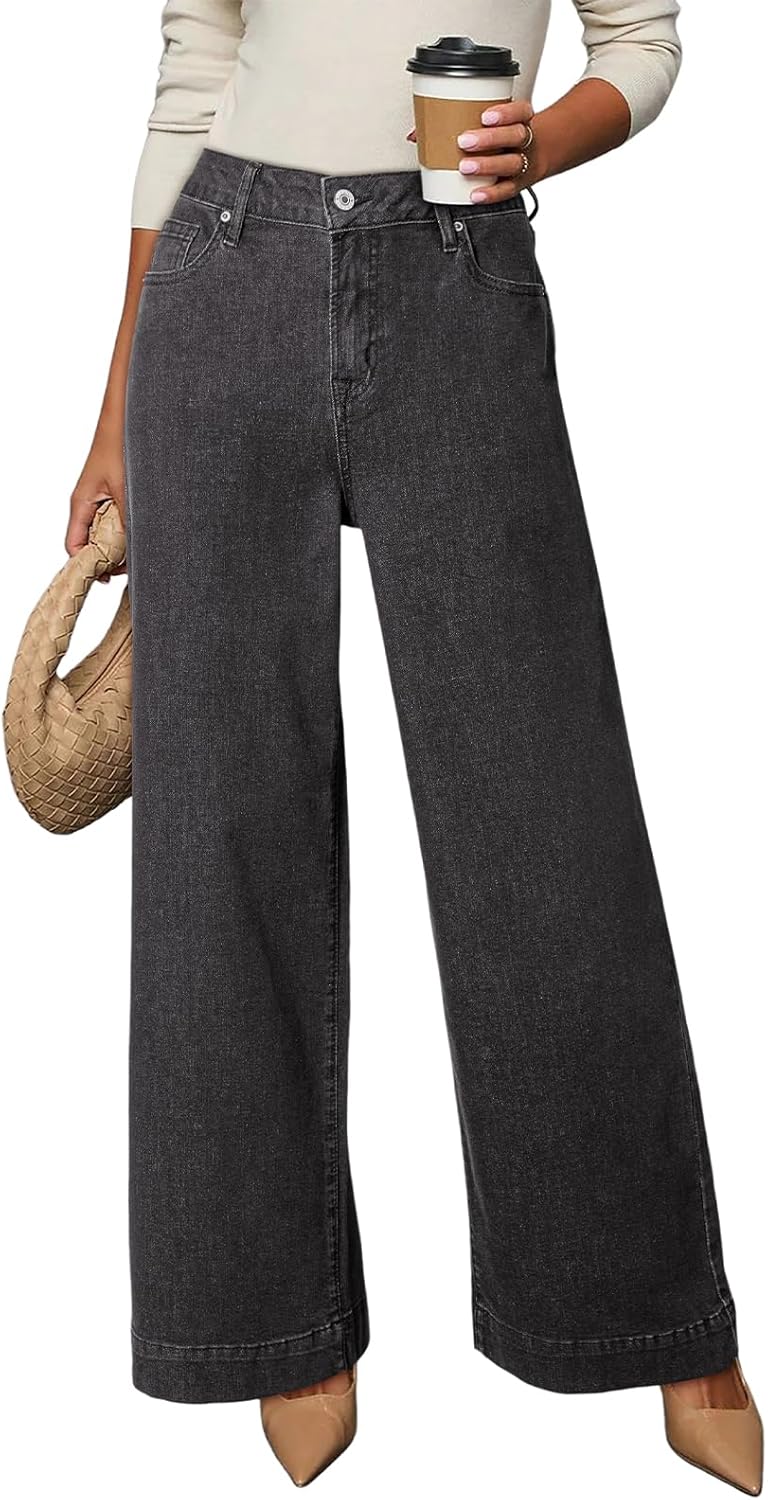 Dokotoo Women's High Waisted Wide Leg Jeans for Casual Style