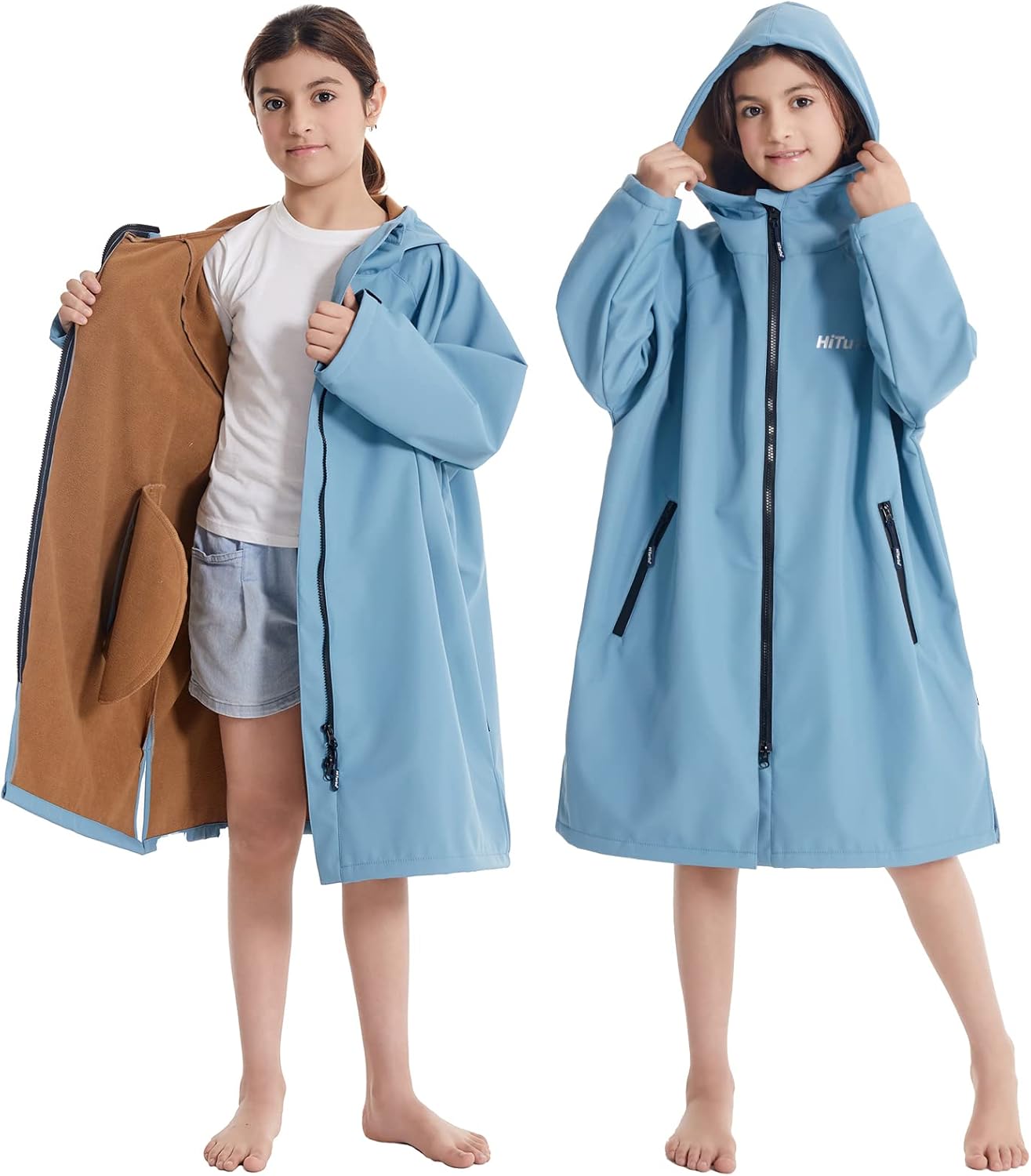 Hiturbo Kids Waterproof Swim Parka: Windproof Swimming Coat