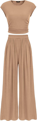 PRETTYGARDEN Women's Summer 2 Piece Outfits 2025 - Sleek Ribbed Set