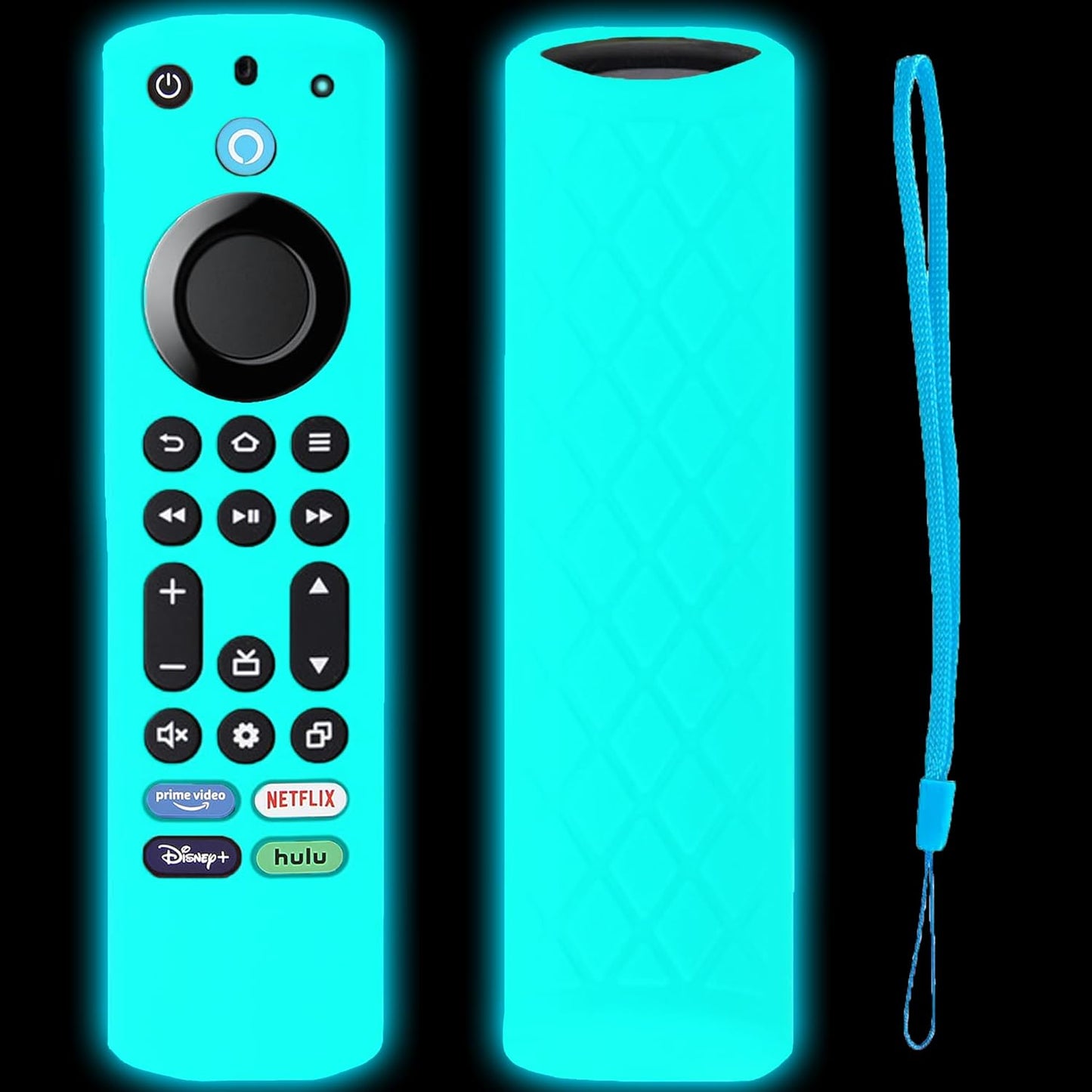 Blue Glow in Dark Remote Cover for Fire Stick - TOKERSE