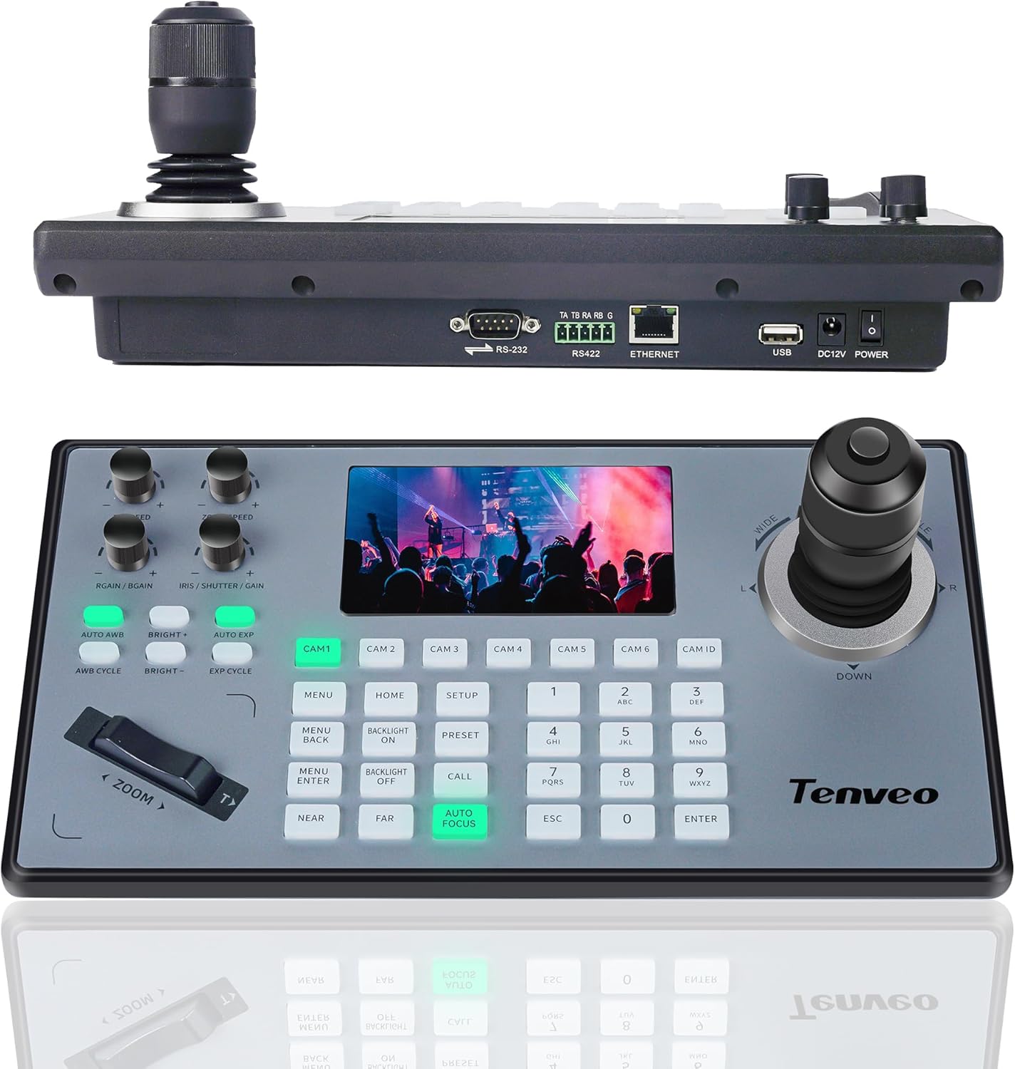 Tenveo NDI PTZ Camera Joystick Controller with 5ft' LCD Screen