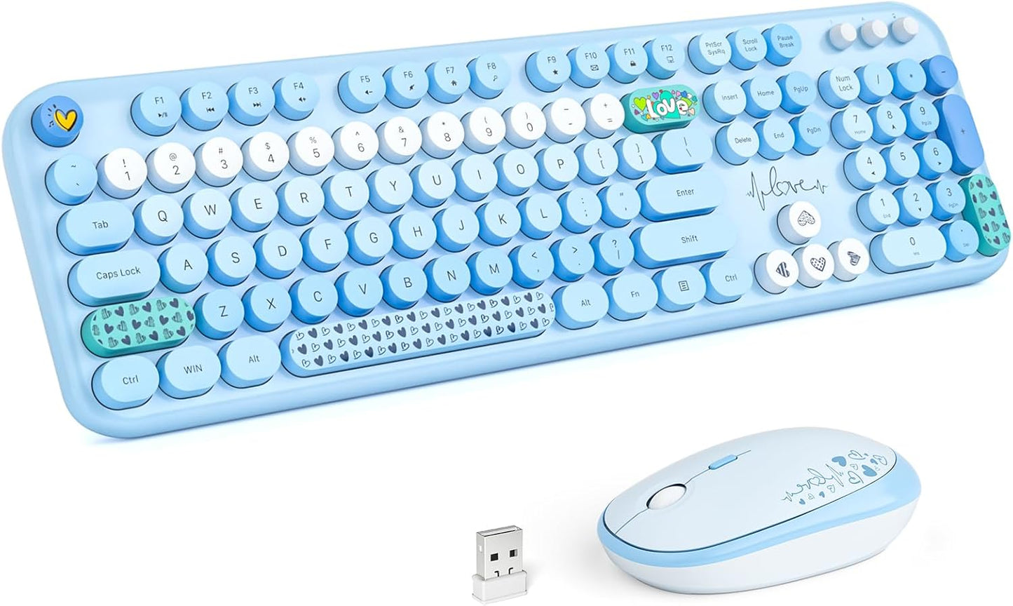 Wireless Keyboard and Mouse Combo for Retro Style Lovers