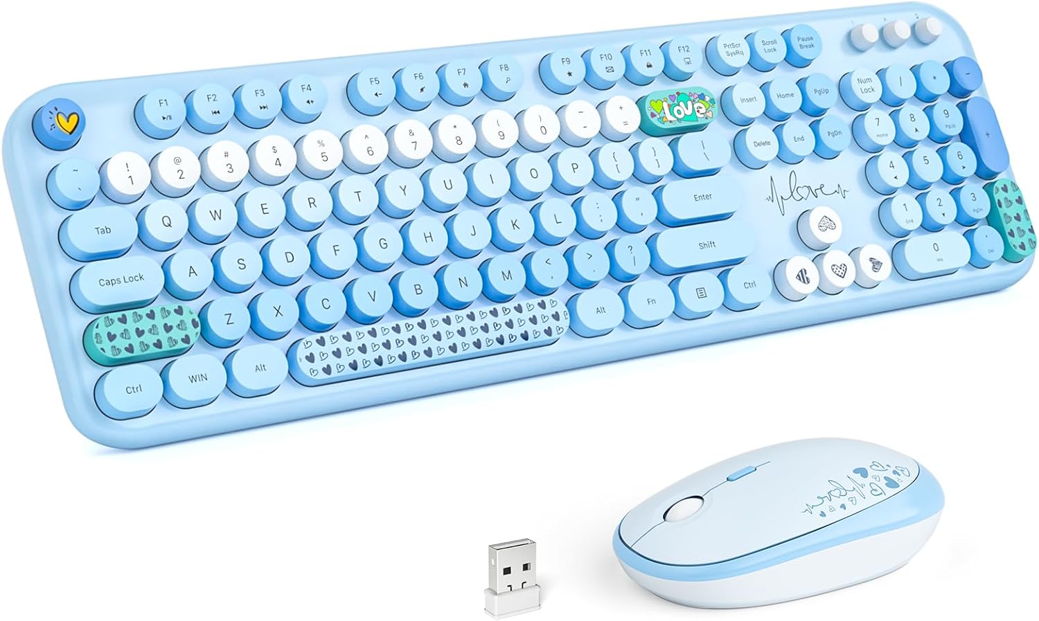 Wireless Keyboard and Mouse Combo for Retro Style Lovers