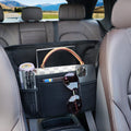Black Car Handbag Holder Between Seats Suede Organizer - Large