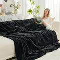 Cozy Bliss Faux Fur Throw Blanket for Couch - Plush, Warm 60 x 80 in