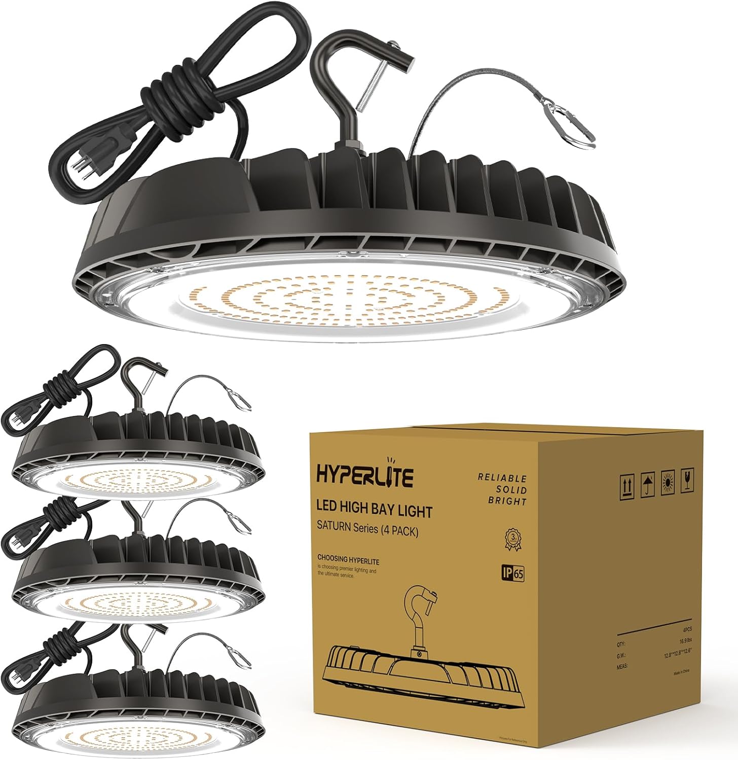 HYPERLITE Low Bay LED Shop Lights: Bright 100W UFO Lights