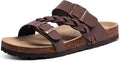 Women's Cork Footbed Braided Slide Sandals with Adjustable Buckle