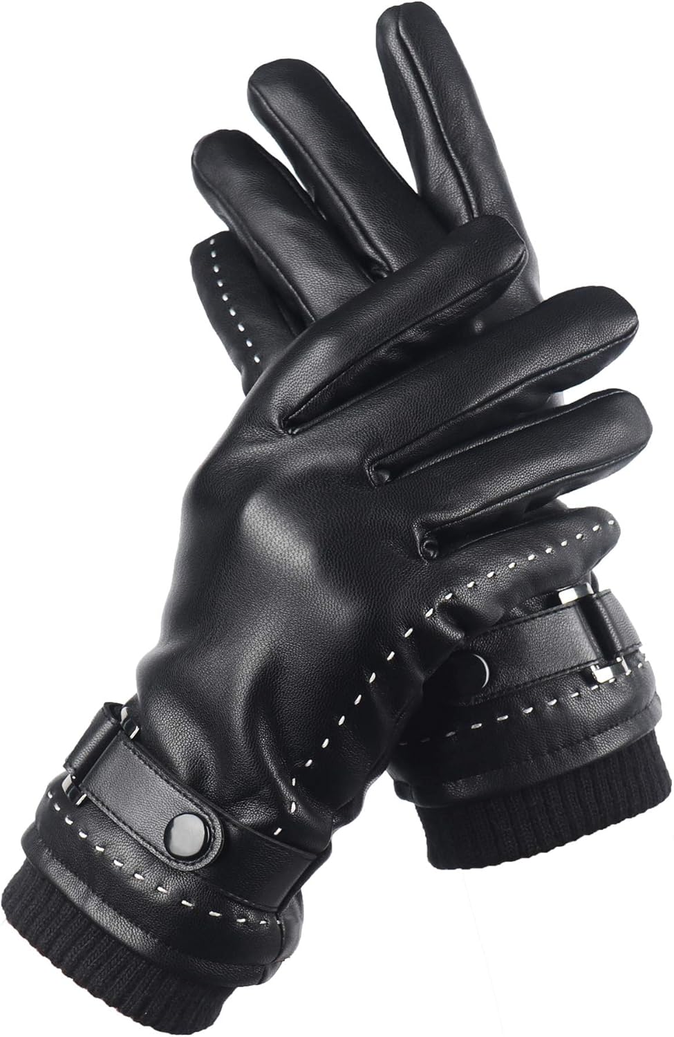 Anccion Men's Touchscreen Leather Gloves