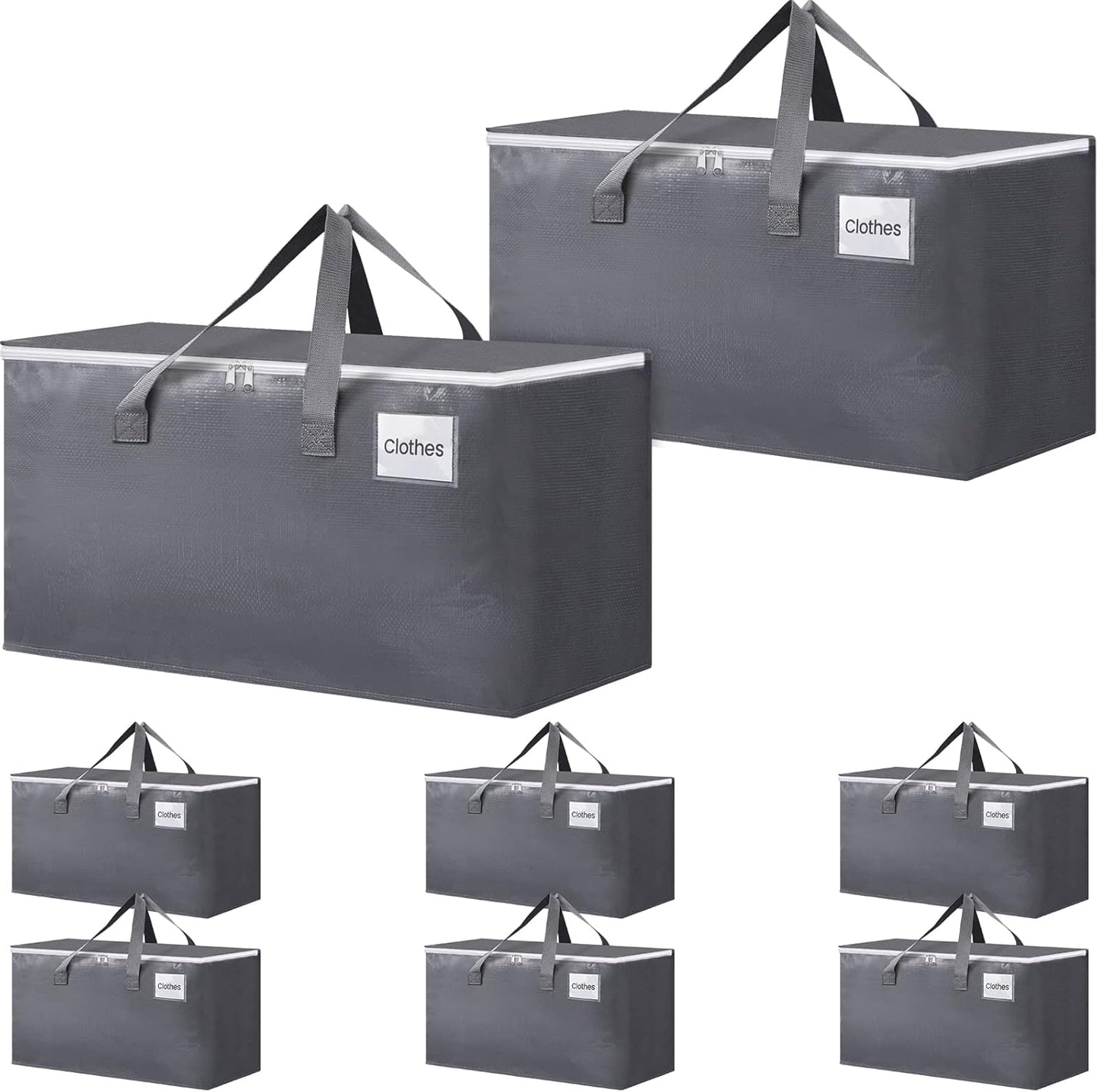 BlissTotes Large Moving Boxes with Zippers & Handles for Storage