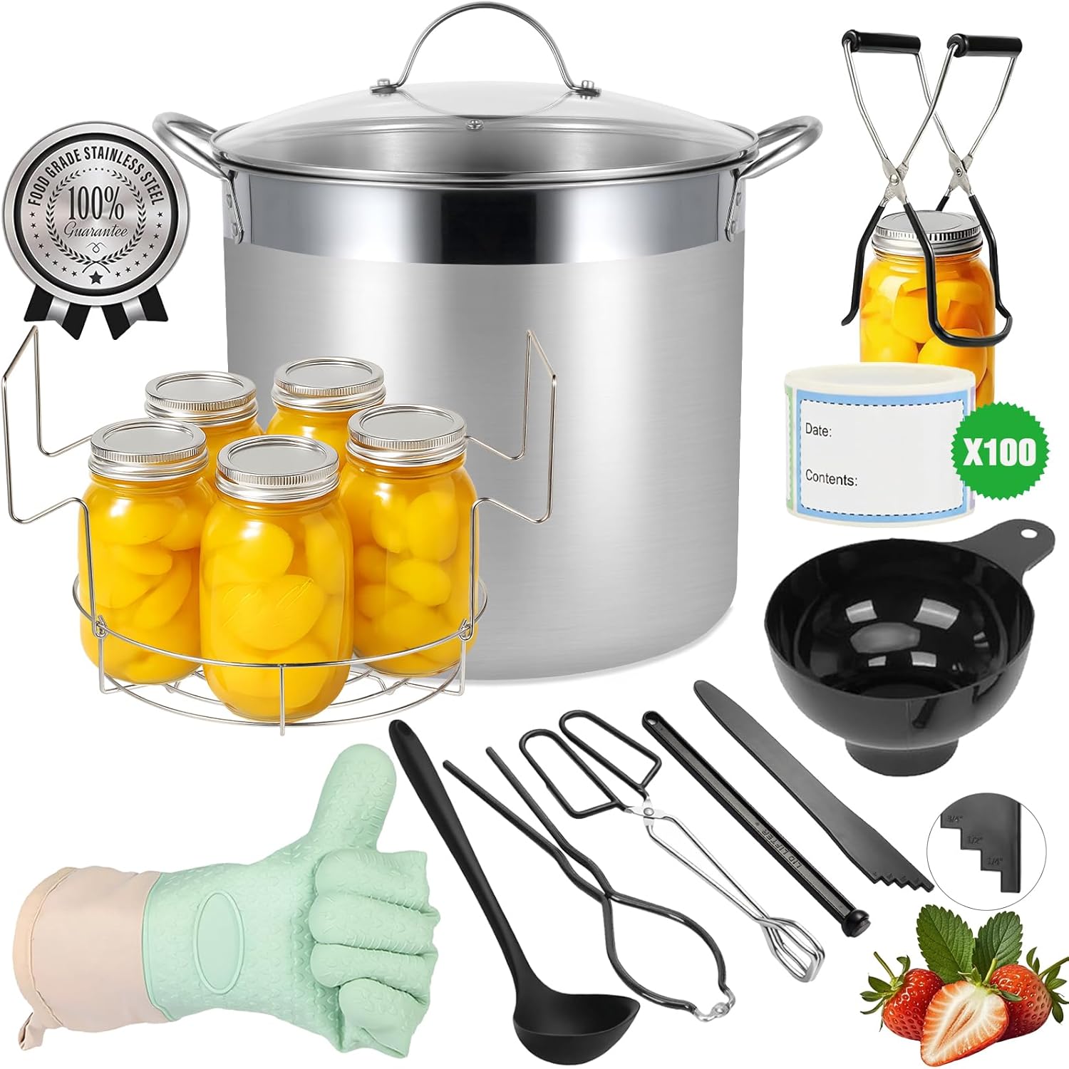 Stainless Steel Canning Pot with Rack and Lid for Home Canning