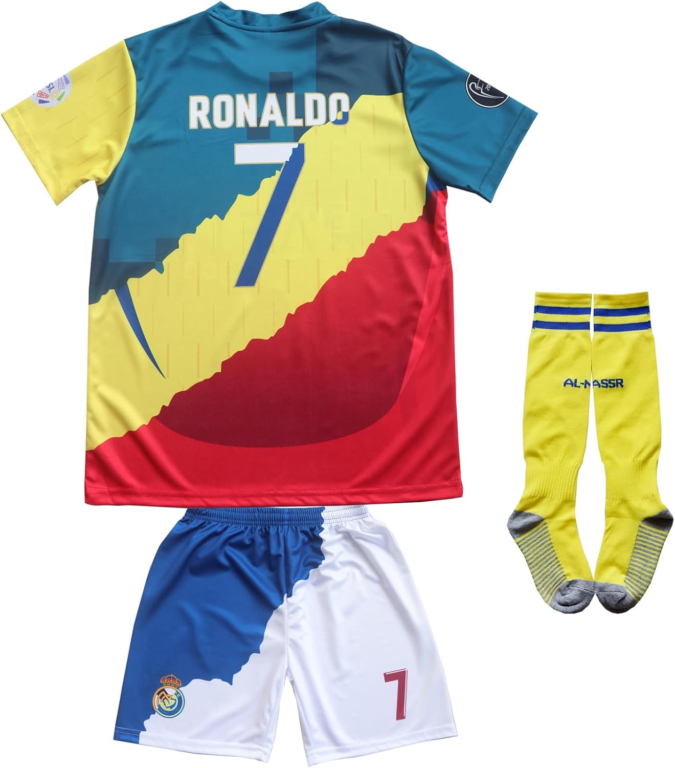 LeenBD Madrid Manchester Al NASSR #7 Kids Soccer Jersey Set