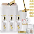 17PCS Bathroom Accessory Set Gold Bathroom Accessories - Stylish