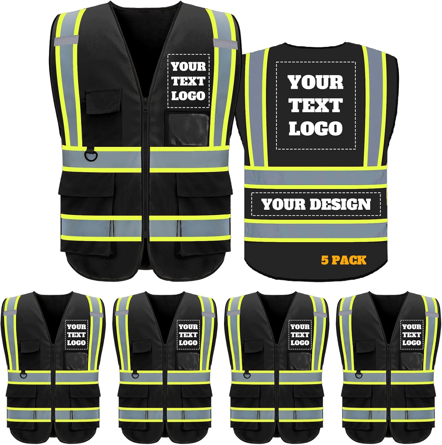 Custom Safety Vest with Logo Visibility for Work and Security
