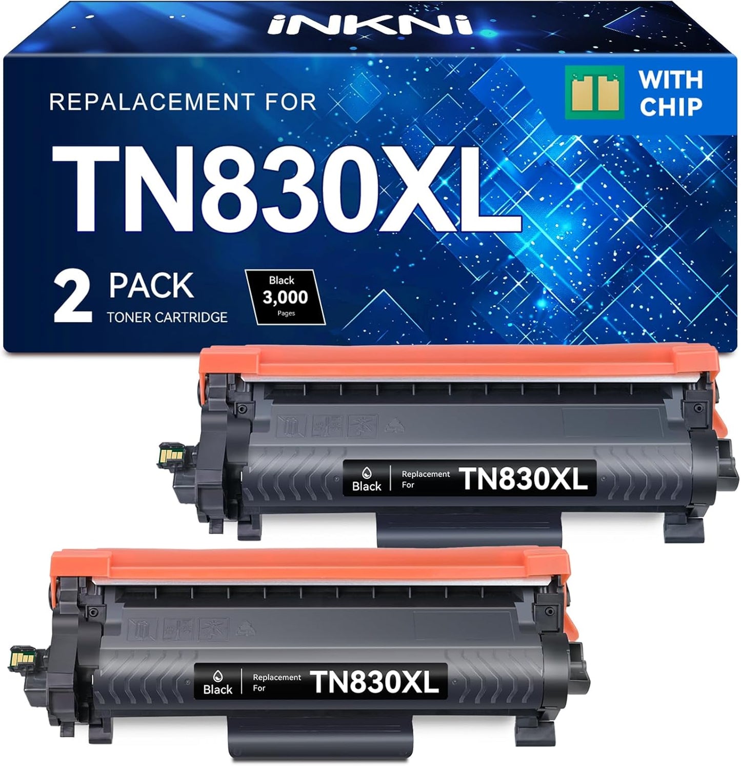 INKNI TN830XL Toner Cartridges for Brother Printers, 2 Pack