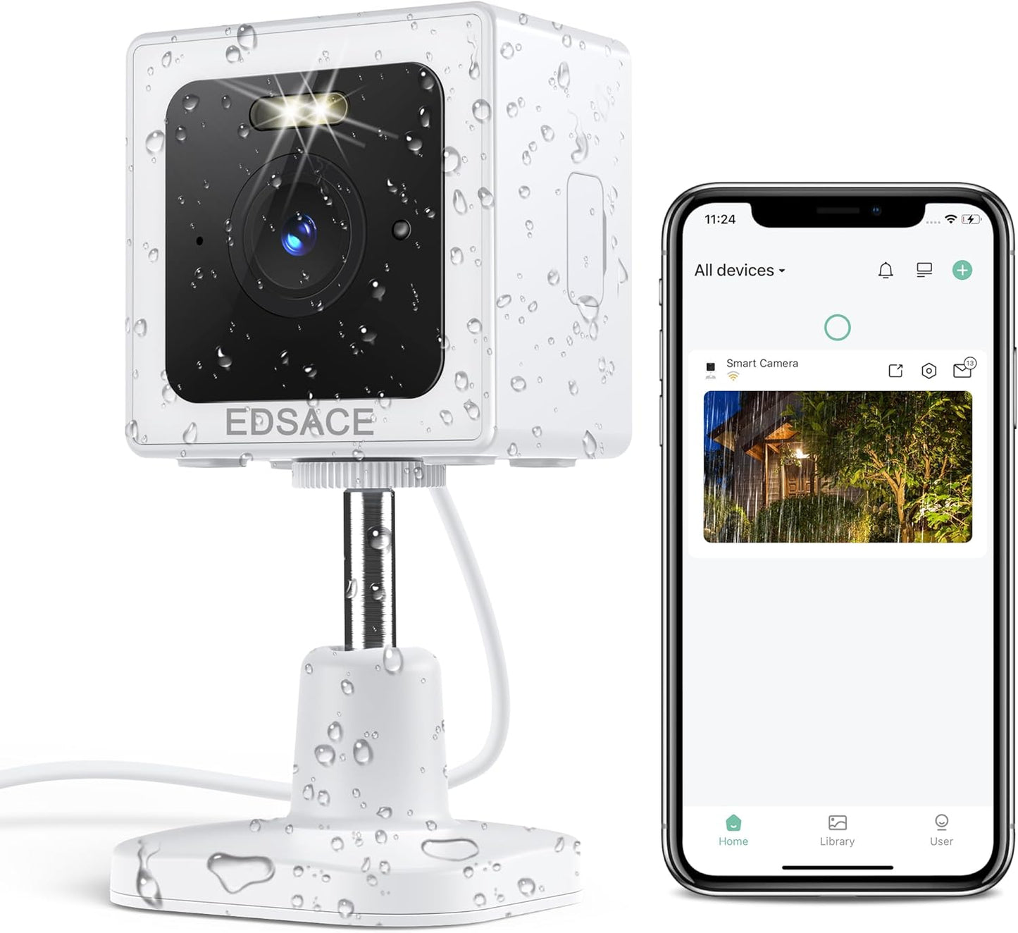 2K Wi-Fi Security Camera: Color Night Vision, 2-Way Audio