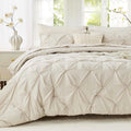 Sasttie California King Comforter Set Pintuck Bedding - All-Season