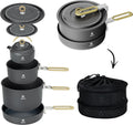 Alocs Camping Cookware Portable Non-Stick Pan Set - Lightweight Camp