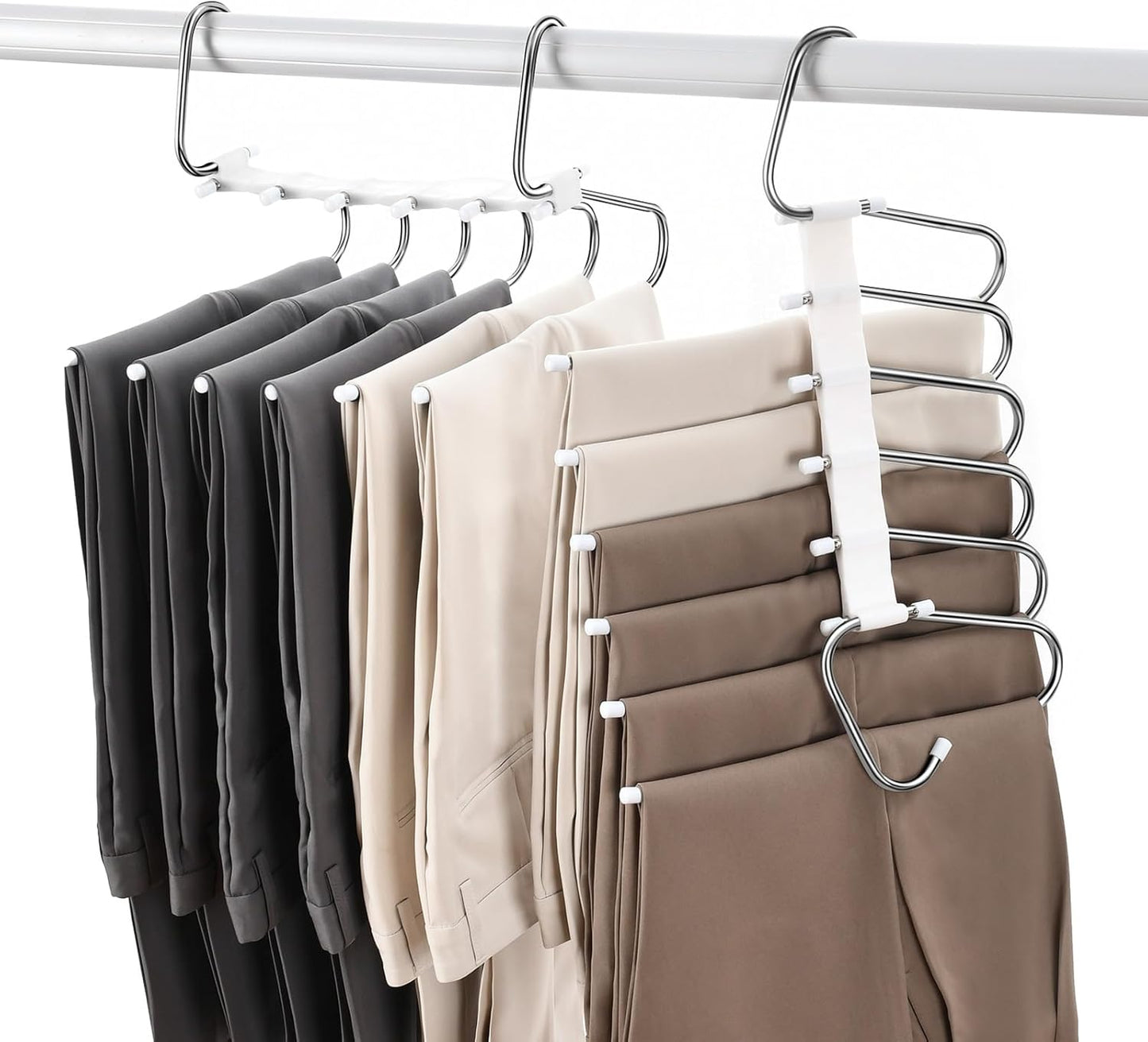 Upgraded Collapsible Pants Hangers for Space Saving Closet