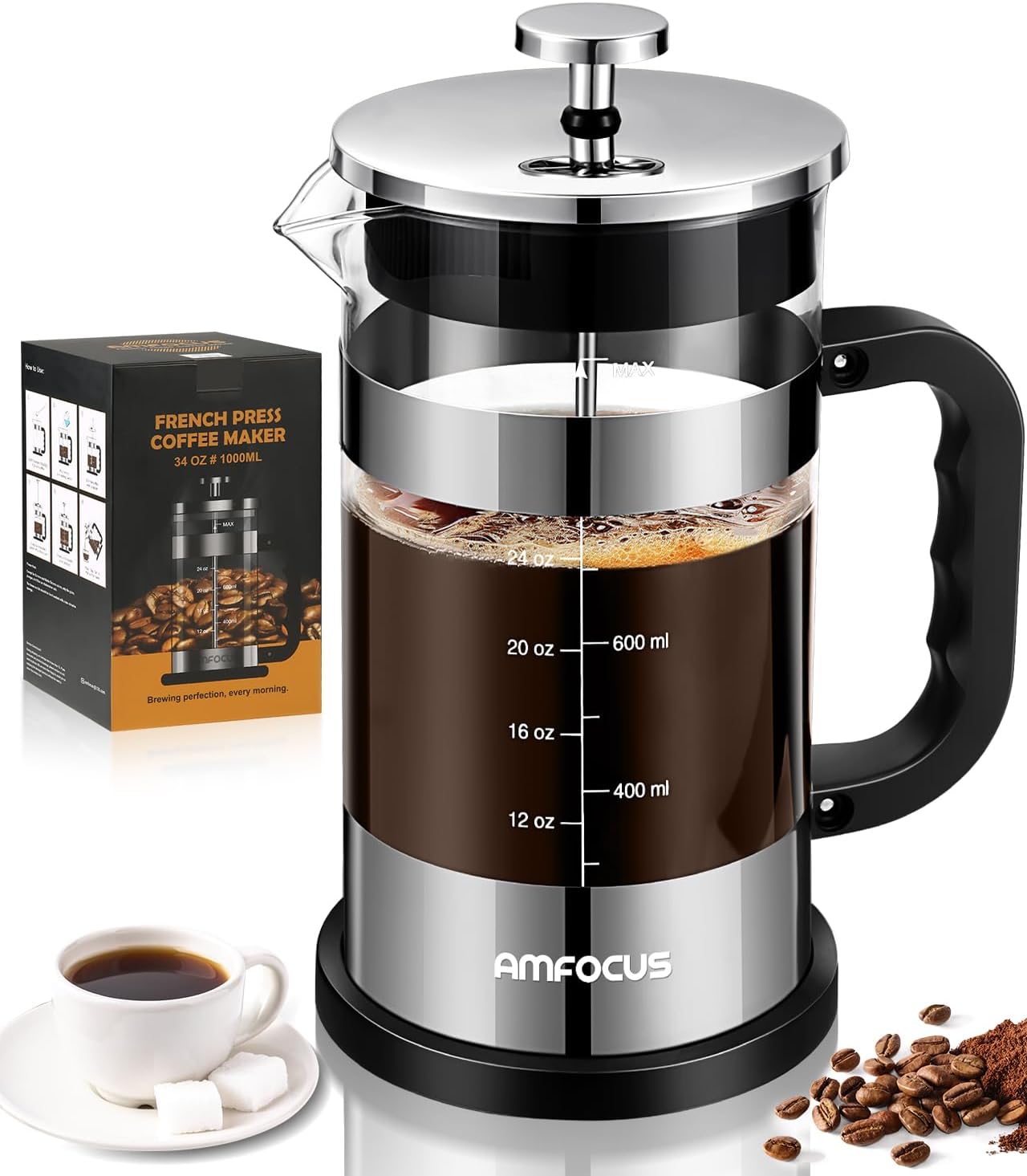 AMFOCUS Portable French Press - Rich Flavors, Anywhere!