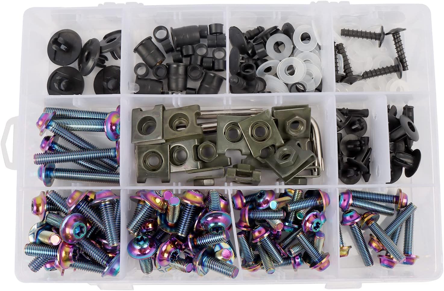 Universal Motorcycle Fairing Bolt Kit 195PCS Stainless Steel