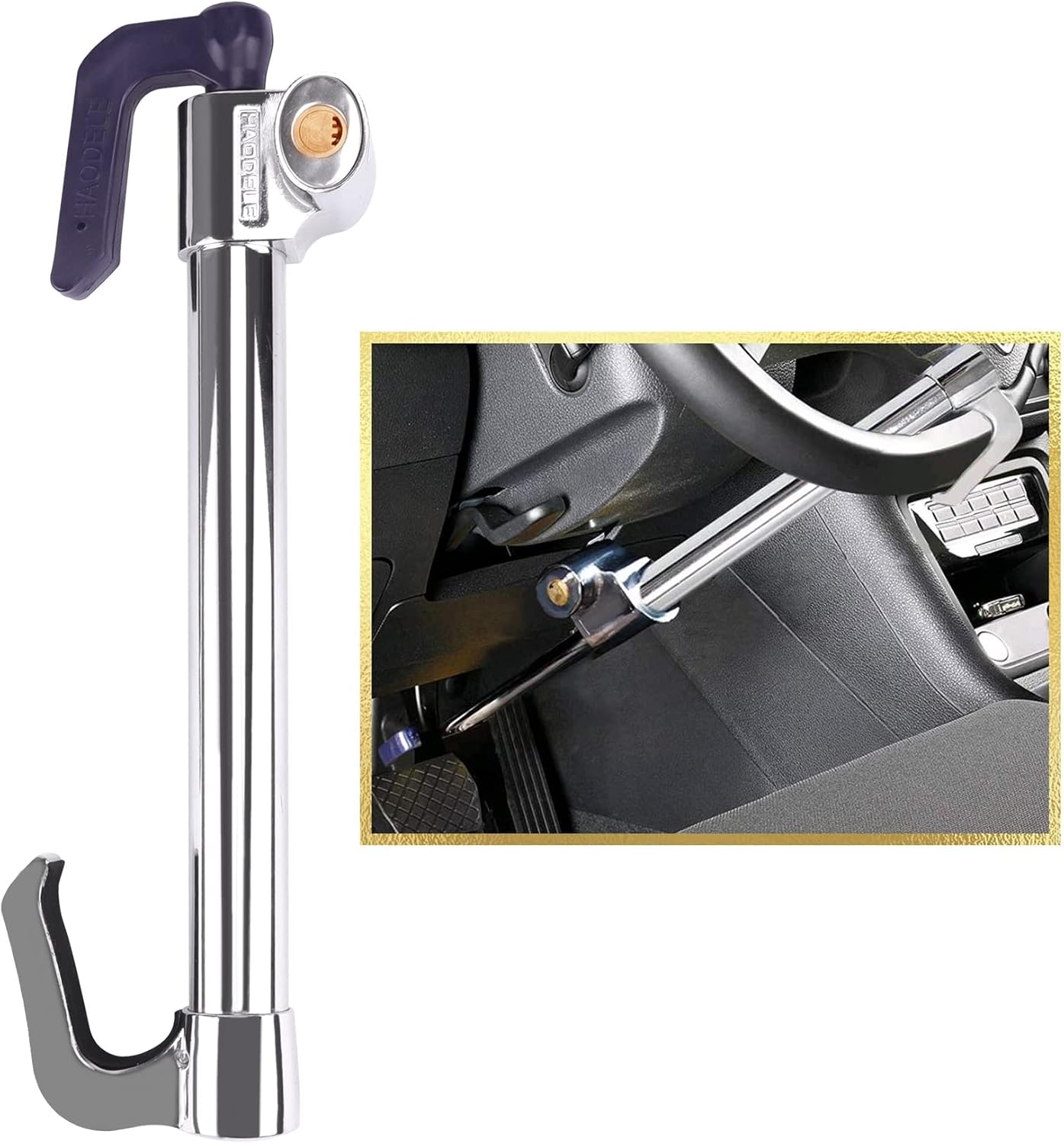 Tevlaphee Universal Steering Wheel Brake Lock for Car Security
