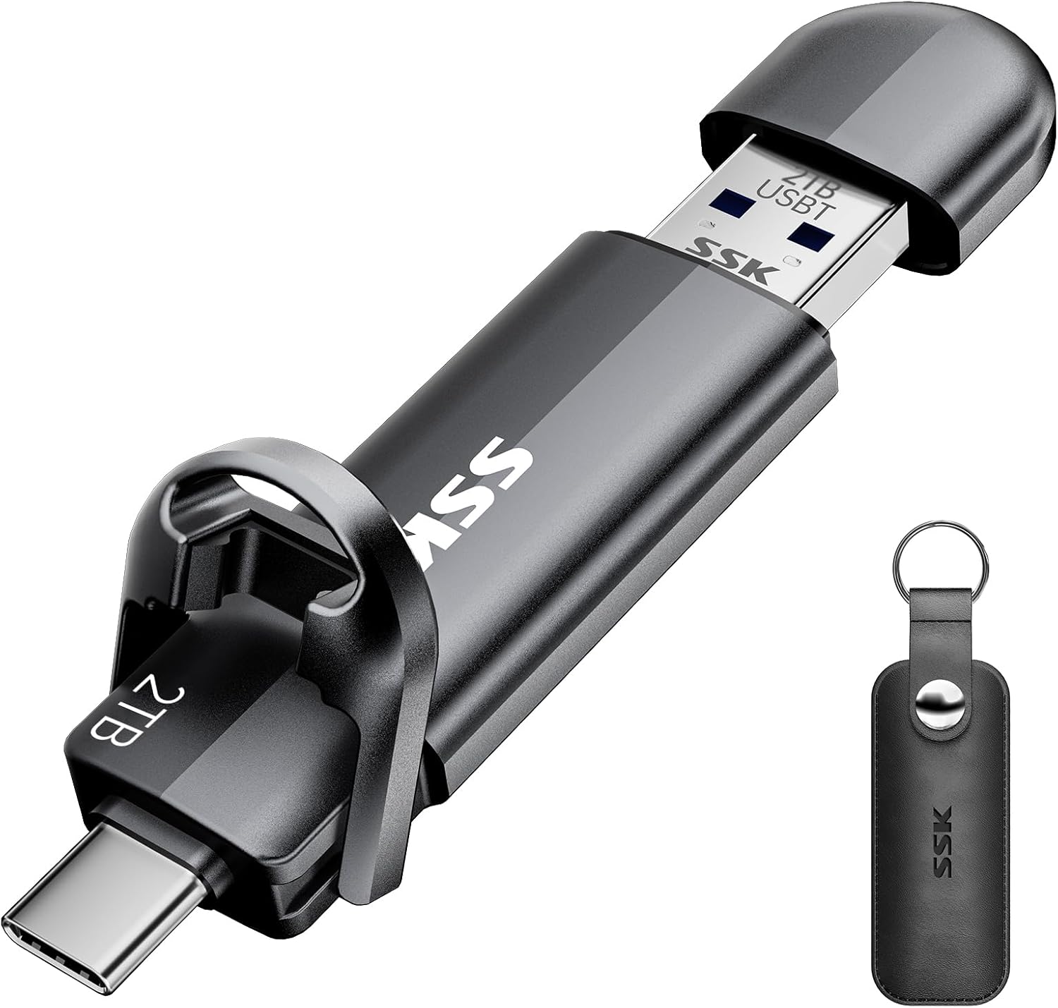 SSK 2TB USB Flash Drive - Fast Dual USB-C and USB-A SSD