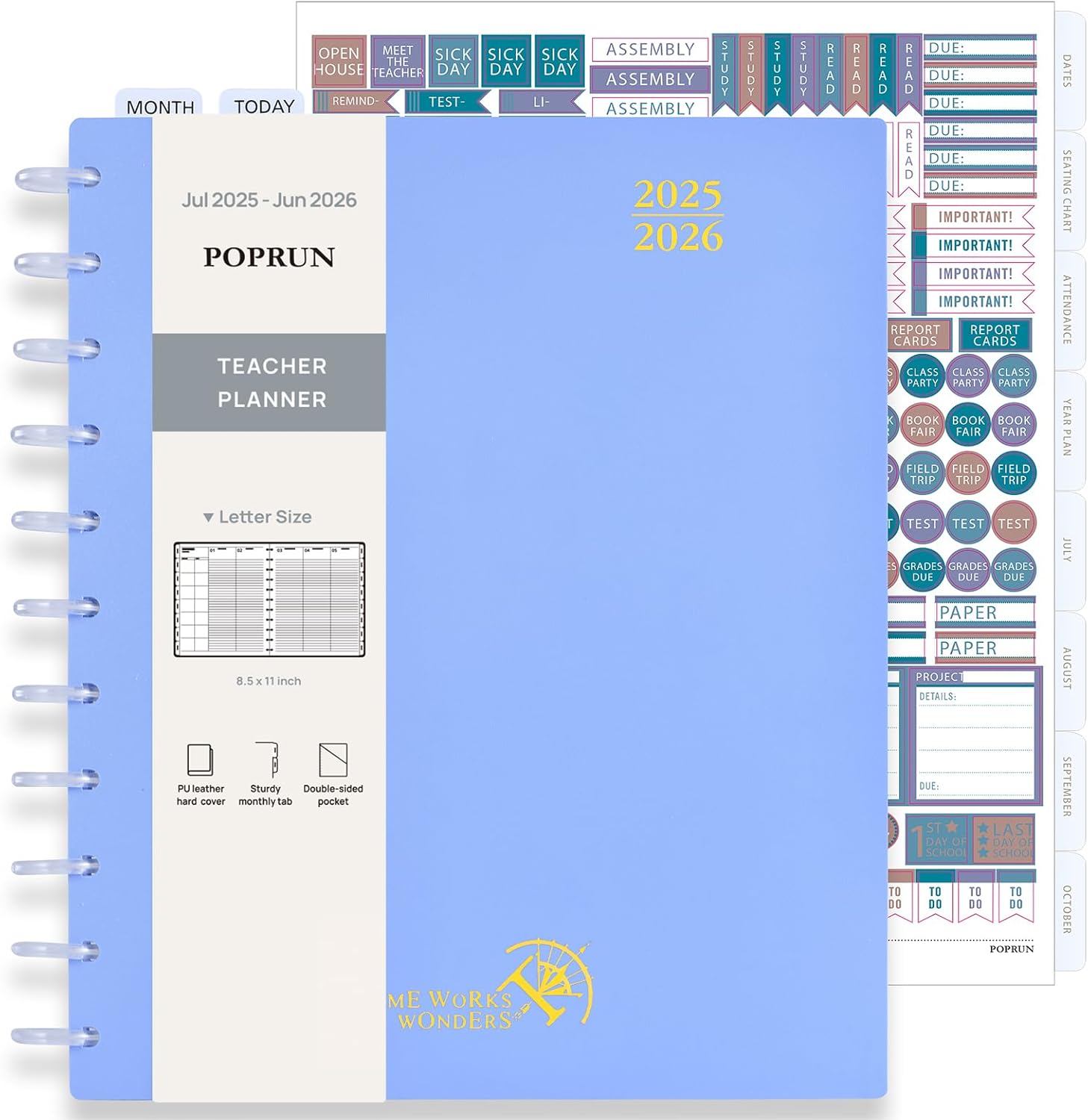 POPRUN Teacher Planner 2025-2026 for Organized Lesson Planning