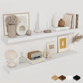 Floating Shelves for Wall 40 in - Rustic White Set of 2
