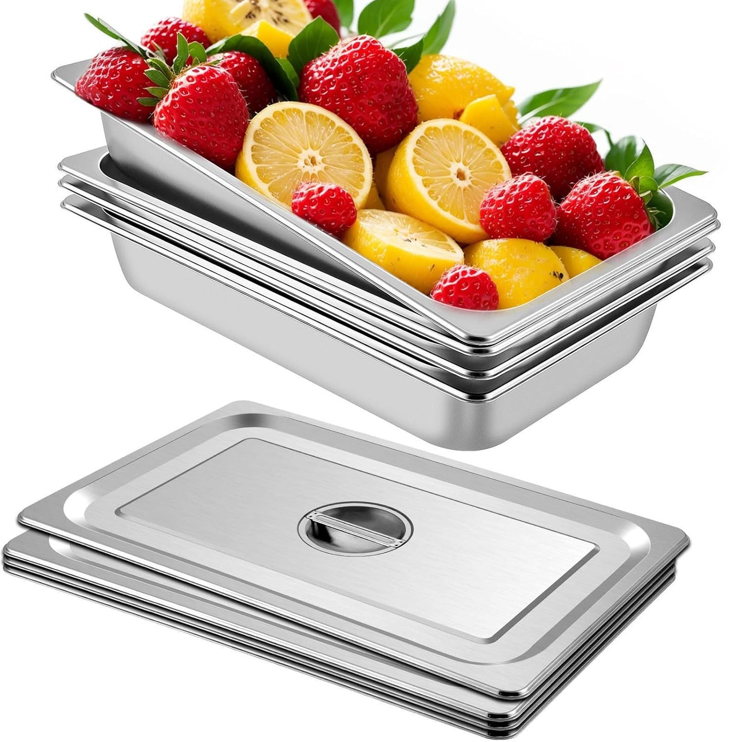 VEVOR Full Size Steam Table Pan - 4 Inch Deep, 13L Capacity