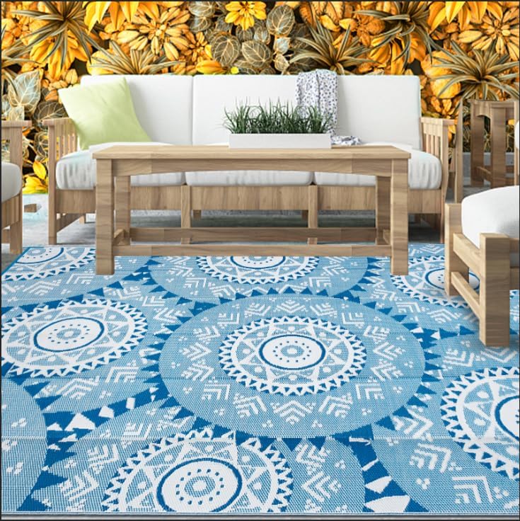 Outdoor Rug Waterproof 9x12 for RV Essentials and Camping