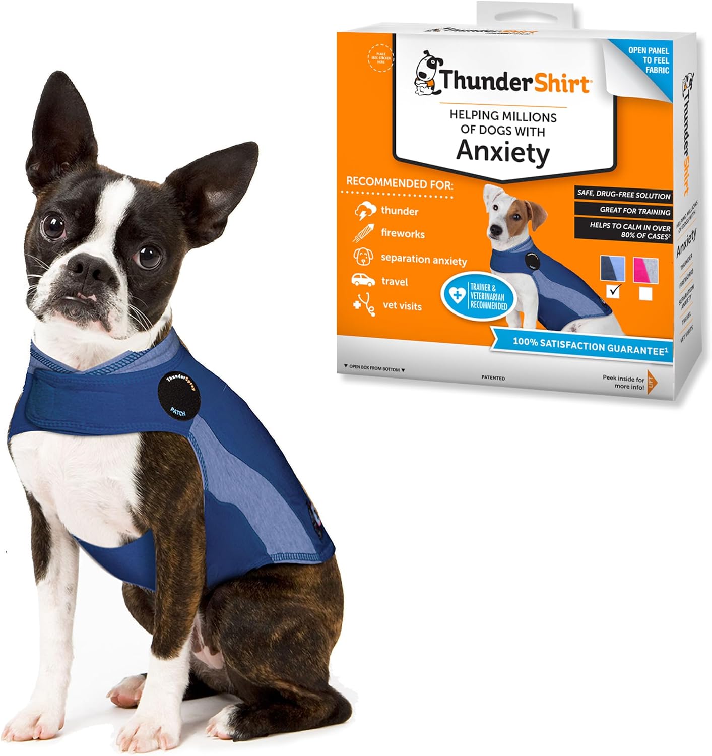 ThunderShirt for Dogs - X Small Blue Polo Calming Vest