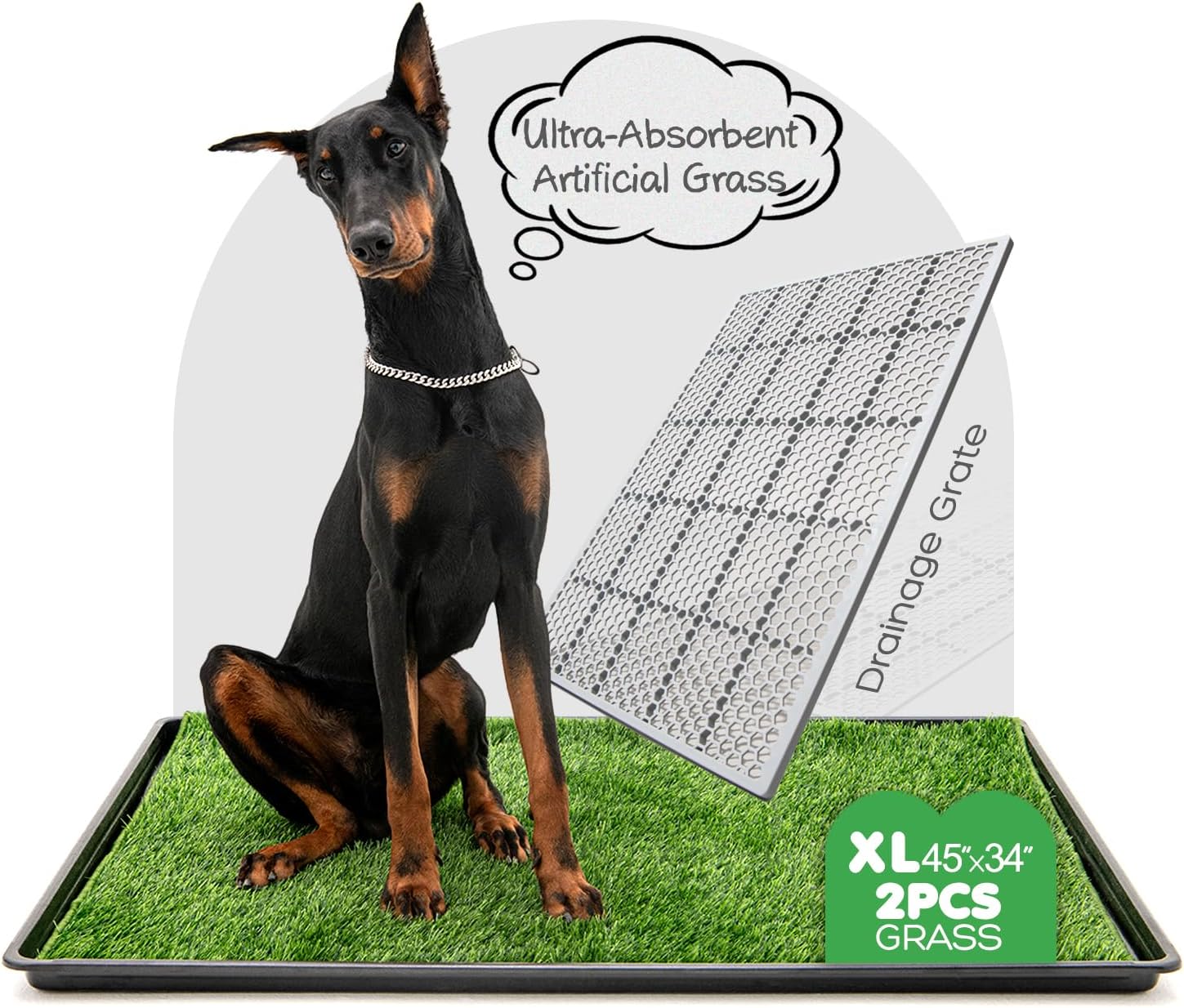Dog Grass Pad with Tray for Indoor Potty Training and More