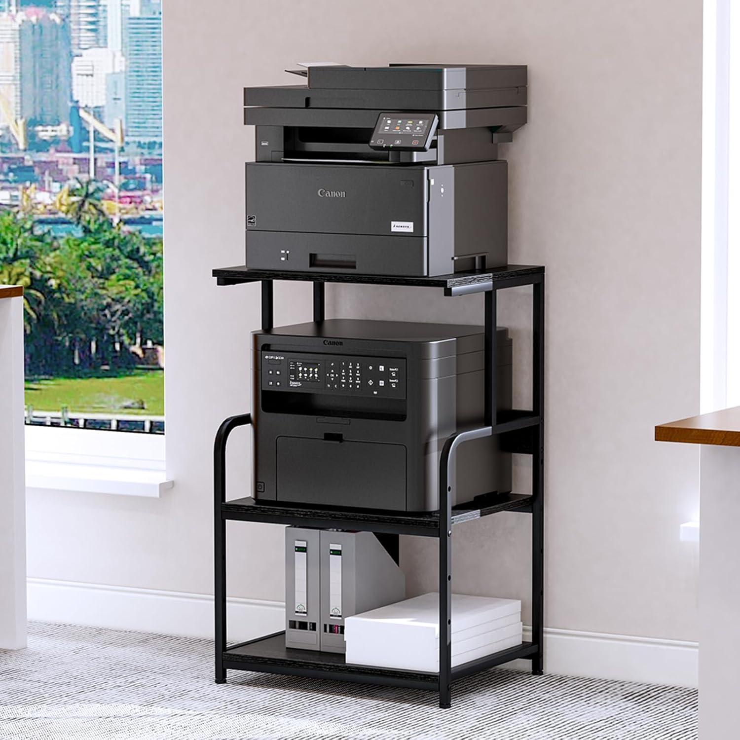 Printer Stand with Storage Shelf for Home Office and More