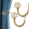 Handmade Metal Curtain Holdbacks 2pcs - Elegant Gold Tie Back Hooks