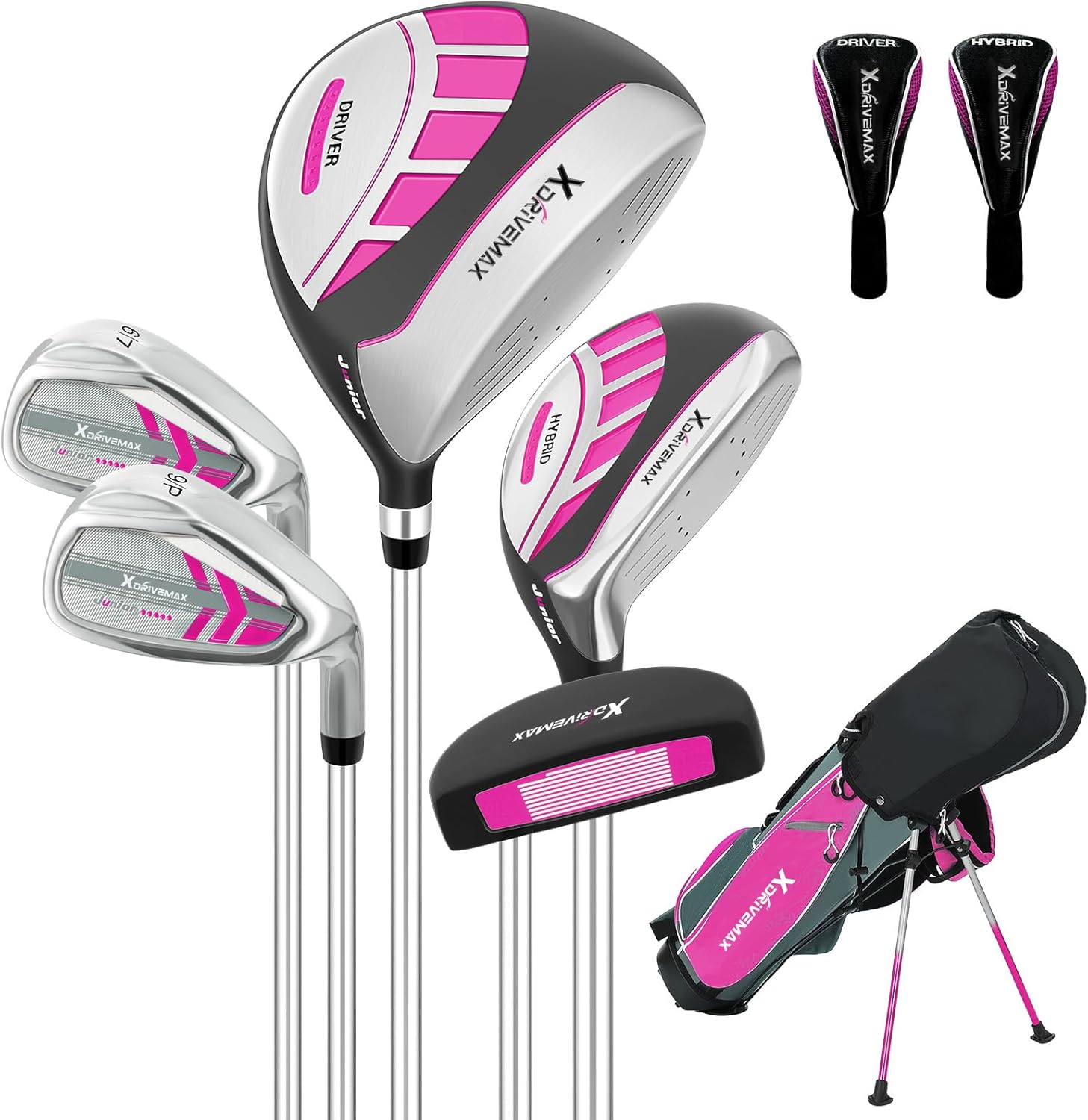 Kids Golf Club Set for Ages 4-12 with Stand Bag and Putter