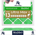 16x20x1 MERV 13 Air Filter 6-Pack - High Capture Replacement