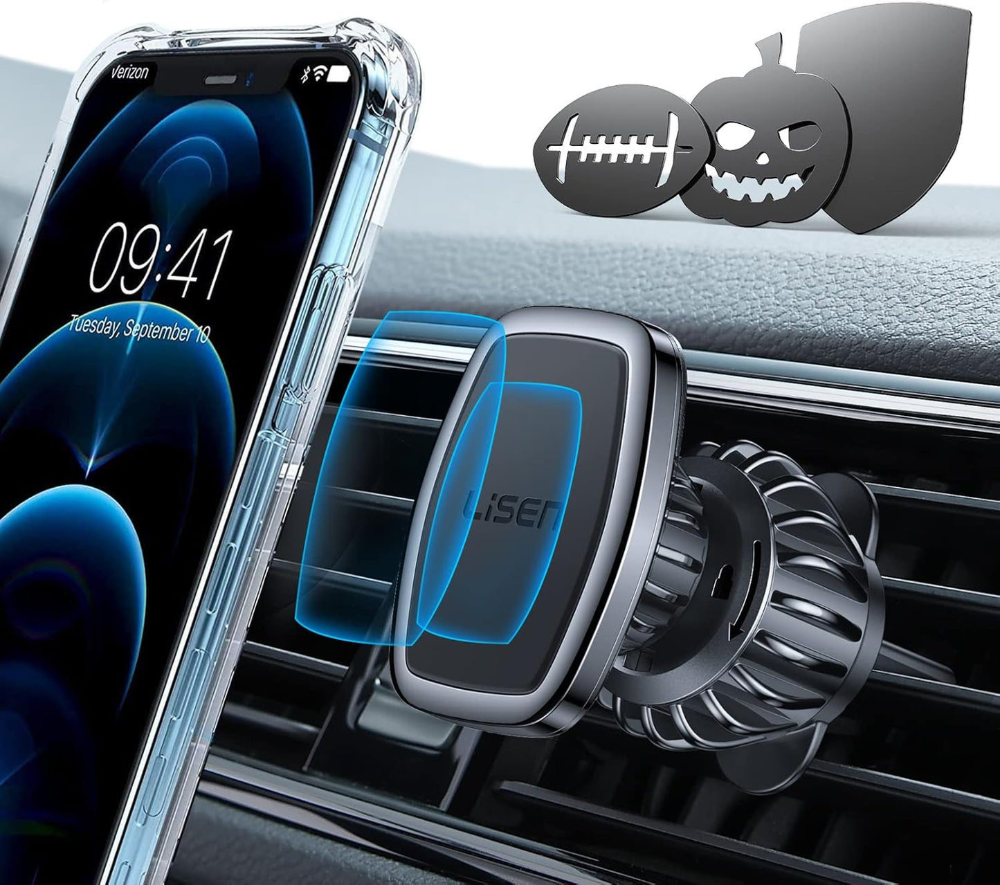 Securely Mount Your iPhone & Galaxy with LISEN 6-Magnet Holder!
