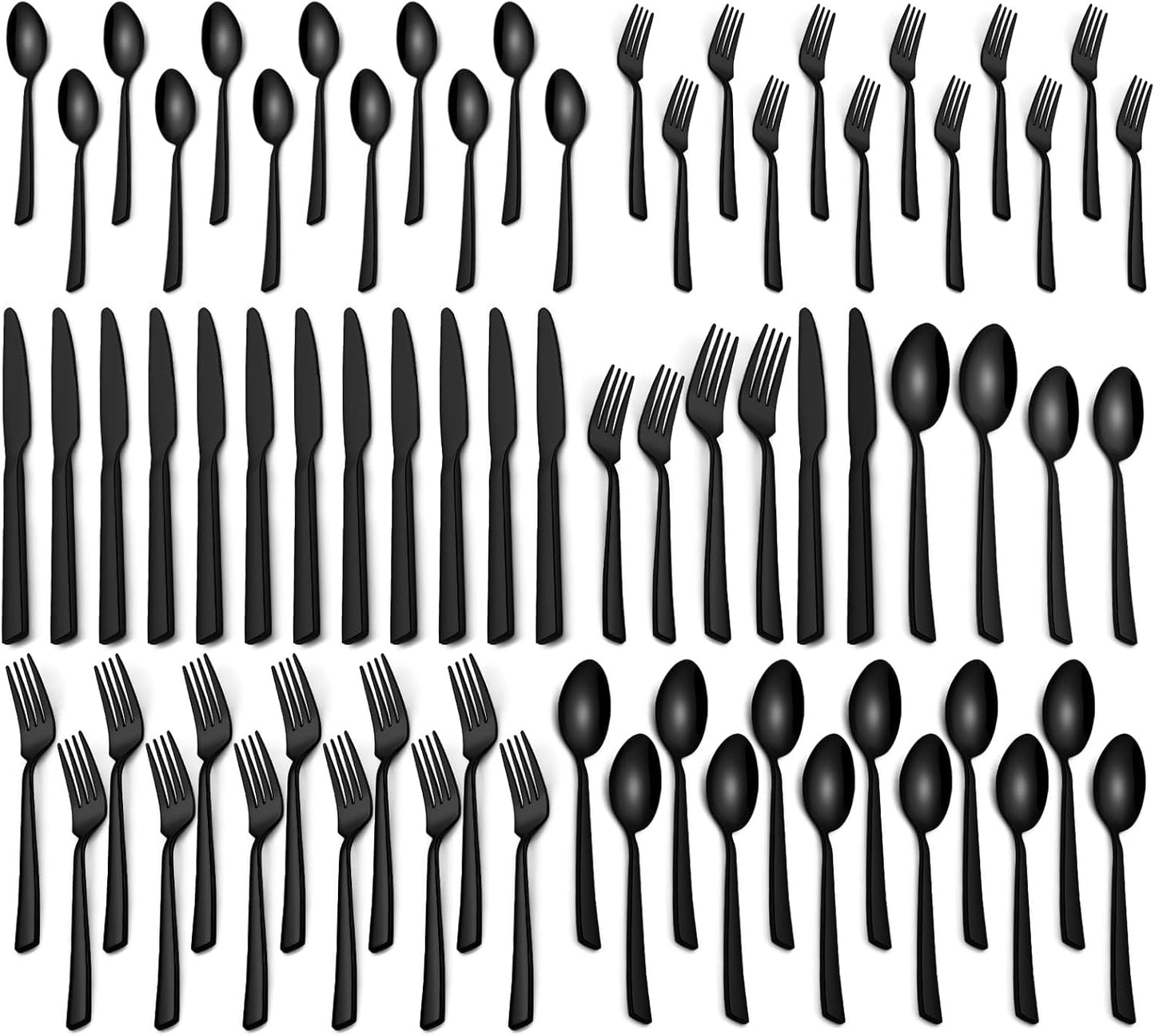 40 Pieces Black Silverware Set for 8, Premium Stainless Steel