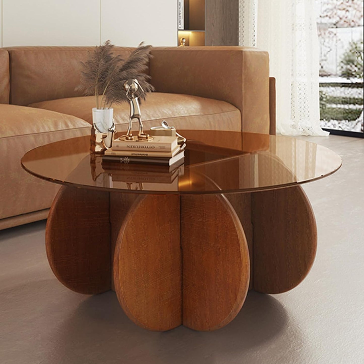 Rustic Glass Coffee Table: Stylish & Space-Saving!
