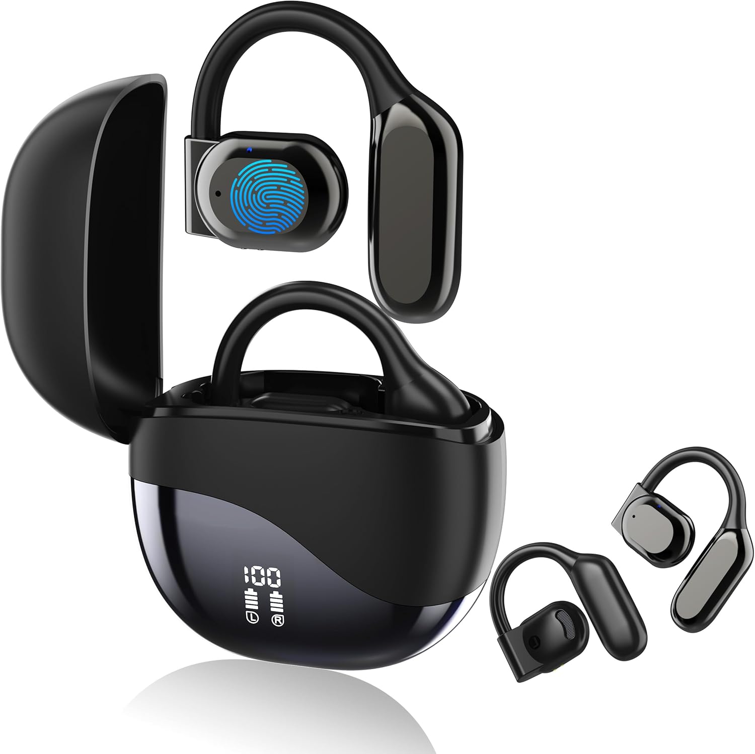 Real-time 144 Lang. Translation Earbuds, HD Sound, iOS/Android, Black