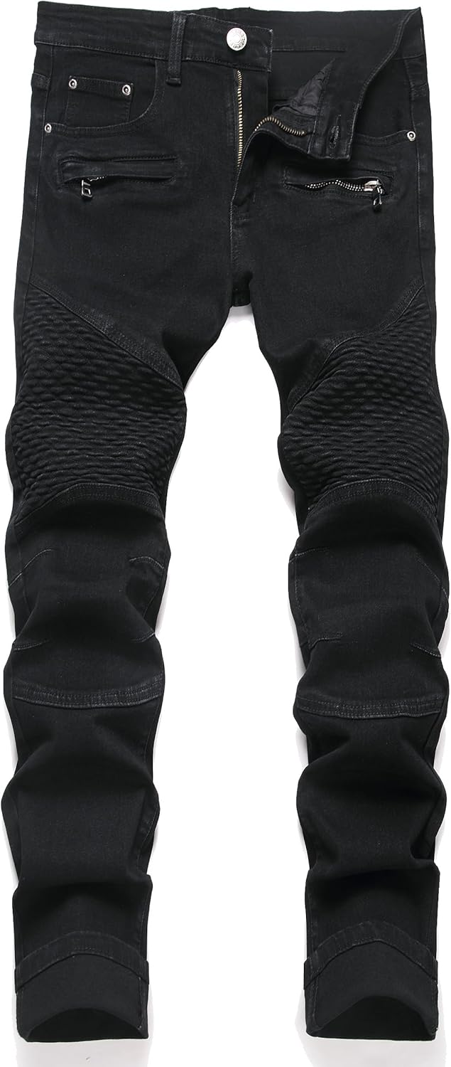 RXXKKK Men's Classic Zipper Biker Regular Fit Flex Jean Review