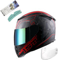 Motorcycle Full Face Helmet Skull King Matt Black XL - Dual Visors