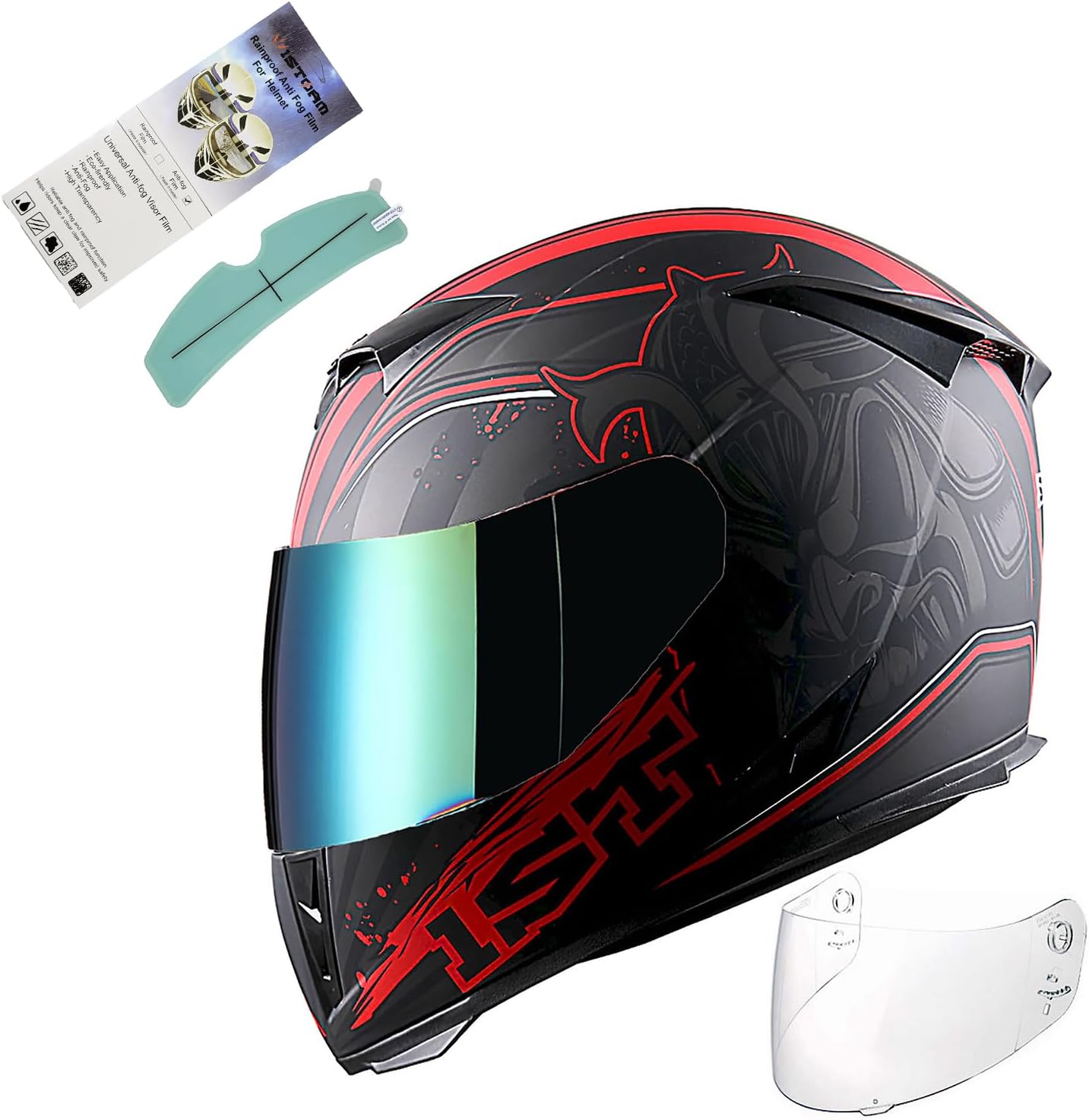 1Storm Motorcycle Full Face Helmet Skull King Matt Black Review