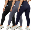 HLTPRO 3 Pack Plus Size Leggings for Women - High Waist Comfort