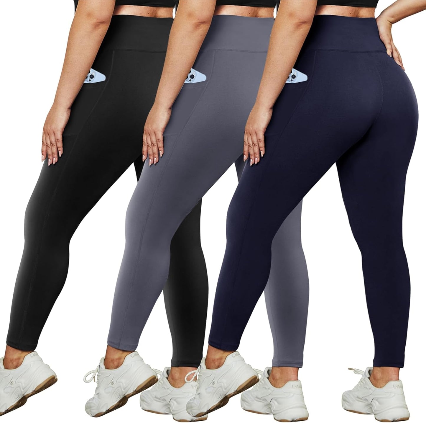 HLTPRO Plus Size Leggings for Women - High Waist Stretchy Pants