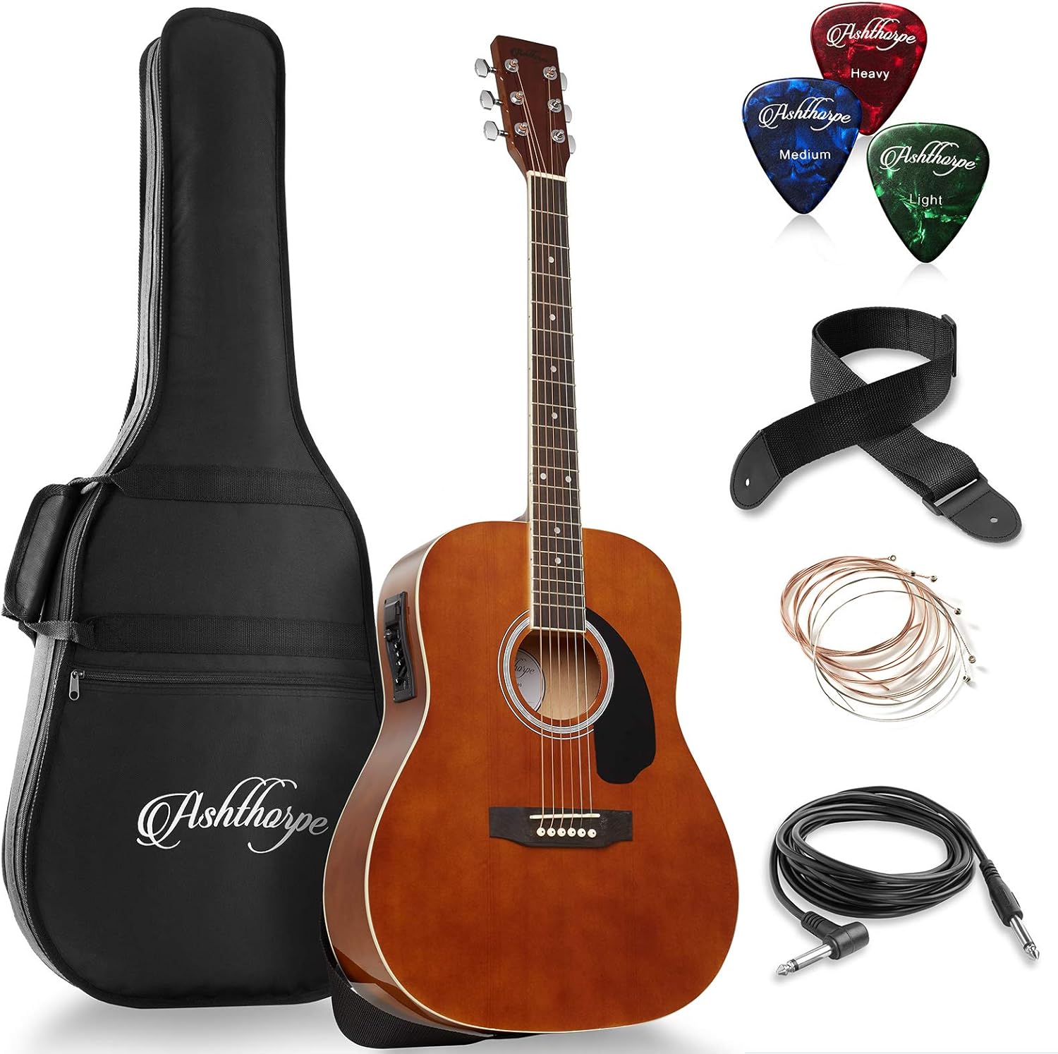 Ashthorpe Dreadnought Guitar Bundle - Premium Tonewoods