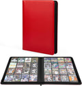 Premium 1000+ Pockets Trading Card Binder (Red) - 16-Pocket Ringless