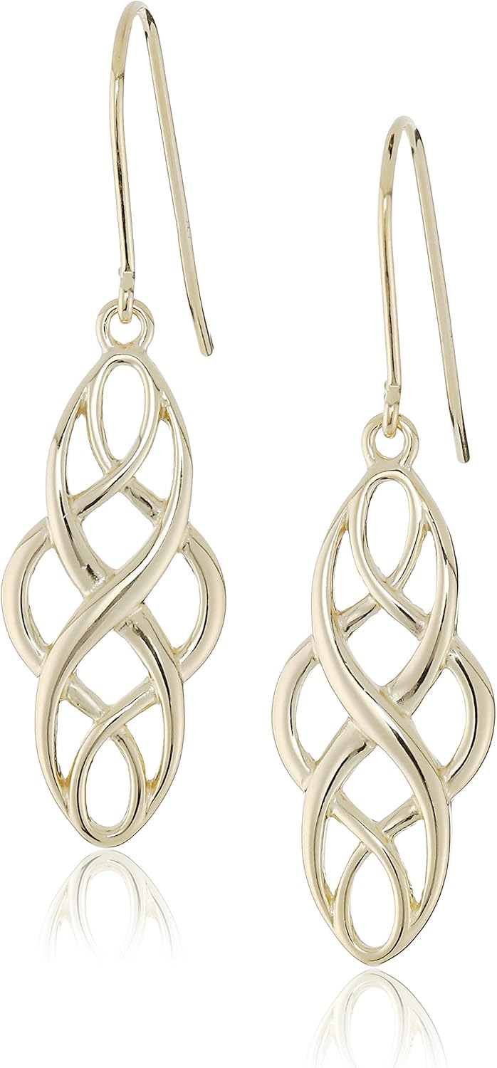Celtic Knot Dangle Earrings in 18K Gold for Elegant Style