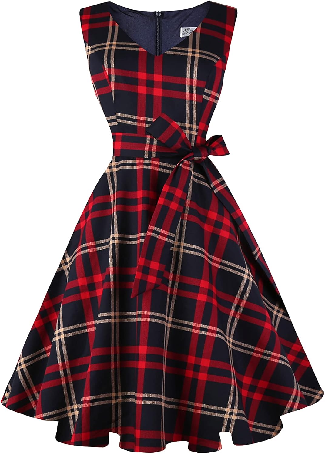Vintage Sleeveless Cocktail Party Dress with Pockets for Women